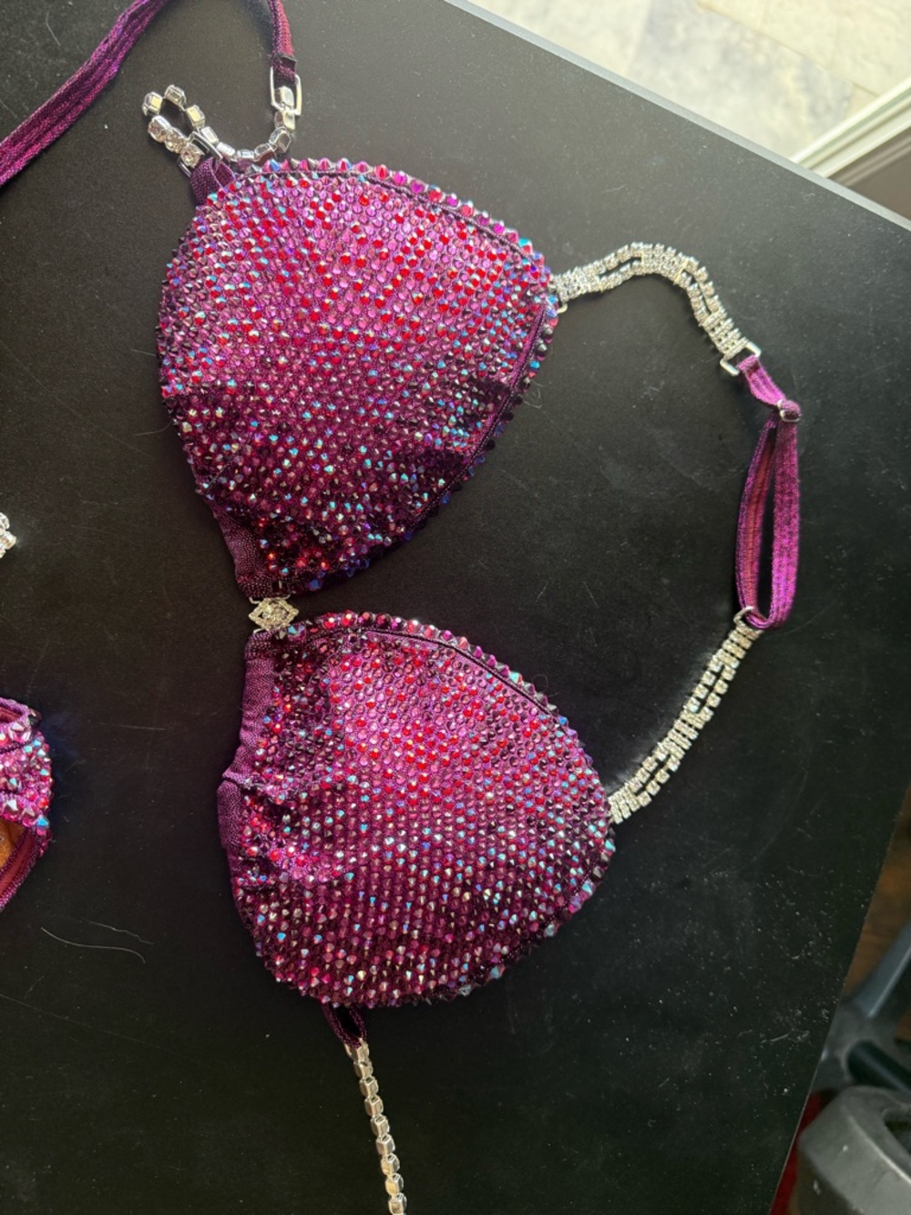 Purple Rhinestone Embellished Bikini Set - Picture 6 of 10